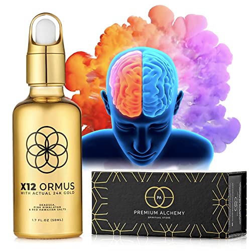 Ormus Monoatomic Gold Concentrate (HIGH Potency x12) - 1.7 fl. oz (50 ml) - Made by Real Alchemists Using 24k Food Grade Gold, Dead Sea Salt, Pink Himalayan Salt, and Red Hawaiian Salt