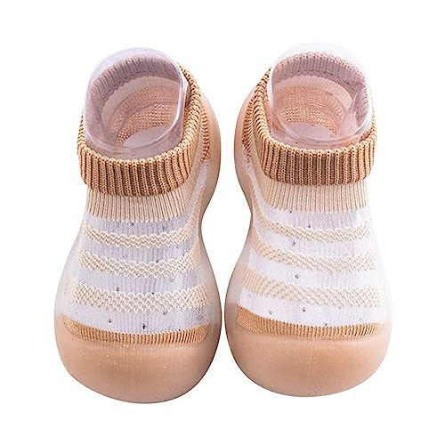 Bblulu Baby Shoes for Boys Girls Infant Toddler First Walkers Breathable Non-Skid Slipper Shoes with Rubber Sole for Toddler Pre Walker Coffee