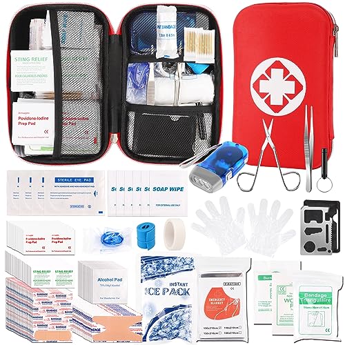 315 PCS First Aid Kit,Trauma Kit with Essential Emergency Medical Supplies, Suitable for Travel Home Office Vehicle Outdoor Camping Hiking(Red)…