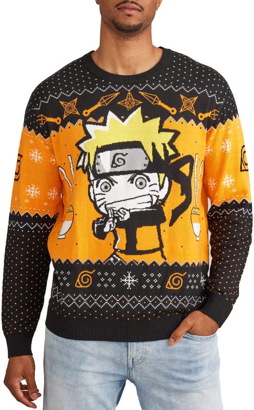 Ripple Junction Naruto Shippuden Ichiraku Ramen Ugly Christmas Holiday Adult Unisex Sweater Large Multi