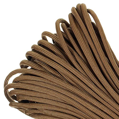 Paracord Planet - Genuine Type III 550 Paracord Nylon Colors Multiple Sizes – 550 LB Tensile Strength (Coyote Brown, 100 feet)