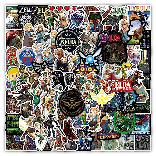 Bonitzdm 100Pcs The Legend of Zelda Game Stickers, Vinyl Waterproof Stickers for Laptop,Bumper,Skateboard,Water Bottles,Computer,Phone, Cool Stuff for Teens, Kids, Adults