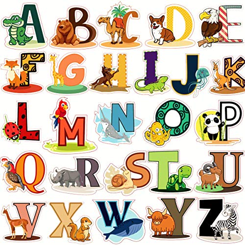 DEKOSH Alphabet Wall Decals - Colorful ABC Wall Stickers for Kindergarten, Playroom & Baby Nursery