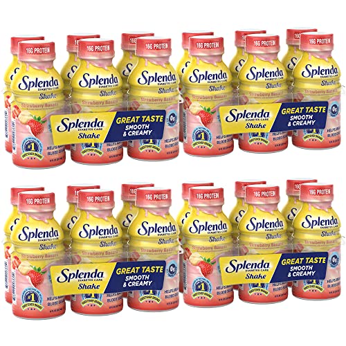 SPLENDA Diabetes Care Shakes - Meal Replacement Shake, Strawberry Banana, 8 Fl Oz (Pack of 24)