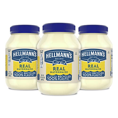 Hellmann's Real Mayonnaise, Gluten Free, Made with 100% Cage-Free Eggs, 30 Fl Oz, Pack of 3