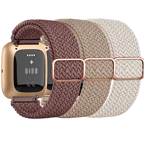 Tobfit Elastic Bands Compatible with Fitbit Versa 2 Watch Bands Women Men, Soft Adjustable Stretchy Loop Nylon Stylish Replacement Wristbands for Fitbit Versa 2 / Fitbit Versa / Versa Lite / Versa SE