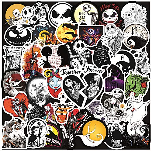 Kiddale 100 PCS Happy Halloween Stickers Nightmare Before Christmas Thriller Horror Style Toy Stickers for Scrapbook Car Laptop Luggage Skateboard