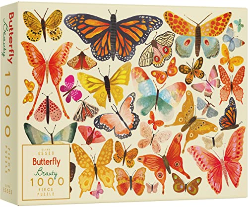 Elena Essex Puzzles - Butterfly Beauty | 1000 Piece Puzzle for Adults | Jigsaw Puzzles | Butterflies Colorful Cool Nature Wildlife Puzzle | jigsaws Size 20 x 28 inches