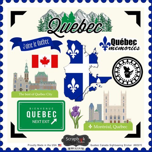 Quebec Canada Sightseeing Scrapbook Stickers (60570)