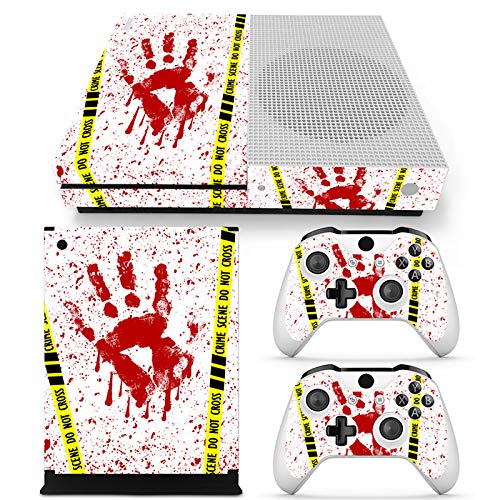 DAPANZ Bloody Hand White Skin Sticker Vinyl Decal Wrap Cover for Xbox One S Console + 2 Controllers