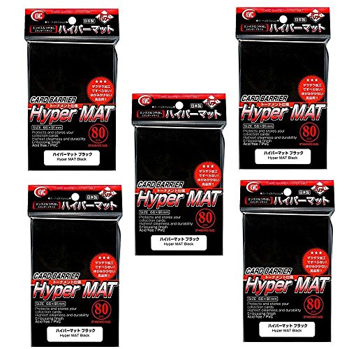 KMC Hyper Matte Sleeves Black ÃƒÂ—5 Sets (5 Packs/total 400 Sheets) ( Japan Import ) Made in Japan by KMC