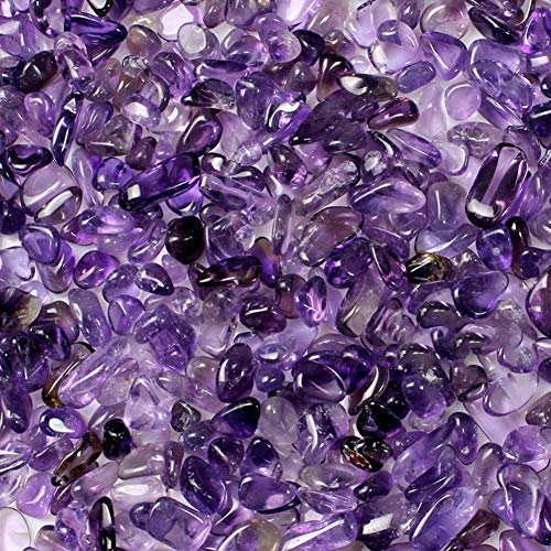 JOHOUSE Natural Amethyst Rolling Stones Amethyst Tumbled Chips Stone, 1lb(450g)/Bag, About 0.1-0.5 inch in Length