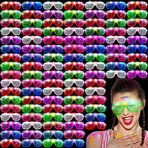 Maitys 150 Pieces LED Glasses Light Glow Glasses 6 Neon Colors Led Plastic Shutter Shades Glasses Prom Party Favor Supplies for Adult Birthday Neon Party Favors