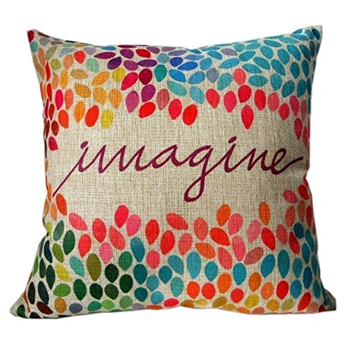 decorbox Cotton Linen Square Decor Throw Pillow Case Cushion Cover Colorful Imagine 16 x 16 Inch