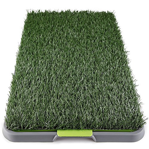 Dog Grass Pee Pad Potty - Artificial Grass Patch for Dogs - Pet Litter Box Training Pads Best for Puppy Indoor Turf - Fresh Fake Porch Lawn Toilet Mat Bathroom Tray - Doggie Trainer Balcony Patio Mats