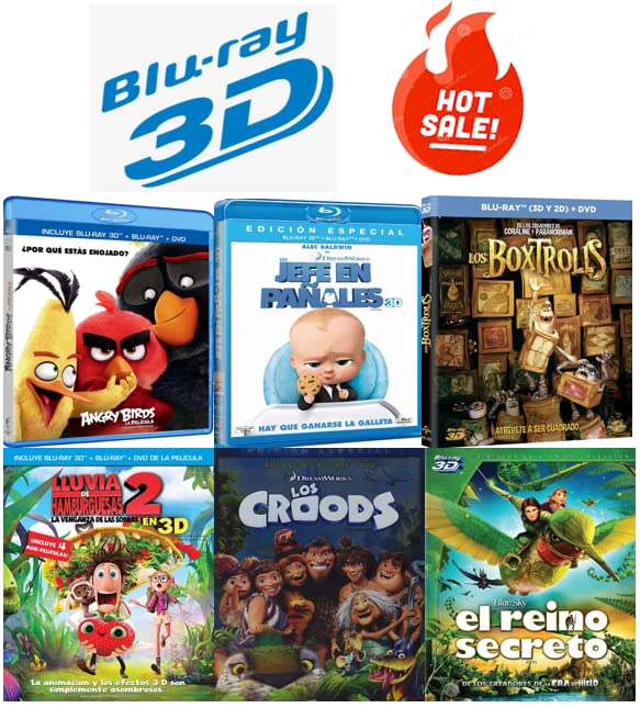 Ultimate Action & Adventure Blu-ray 3D Movie Collection: The Angry Birds Movie / The Boss Baby / The Boxtrolls / Cloudy with a Chance of Meatballs 2 / The Croods / Epic[Blu-ray 3D] Region 1/A