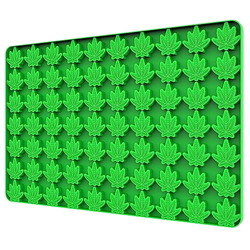 sofliym Mini Leaf Silicone Candy Molds for Chocolate Gummy, Small Leaf Wax Melts Molds Baking Molds Tiny Ice Cube Tray with Scraper