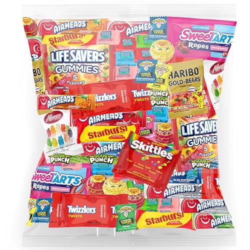 Bulk Assorted Fruit Candy - Starburst, Skittles, Gummy Life Savers, Air Heads, Jolly Rancher, Sour Punch, Haribo Gold-Bears, Gummy Bears & Twizzlers (32 Oz Variety Pack)