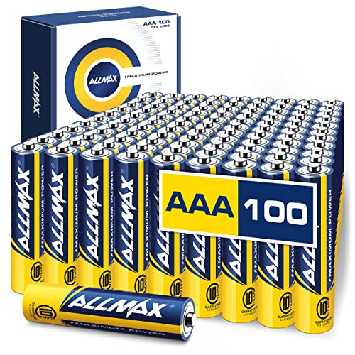 Allmax AAA Maximum Power Alkaline Triple A Batteries (100 Count) – Ultra Long-Lasting, 10-Year Shelf Life, Leakproof Design, Maximum Performance – 1.5V