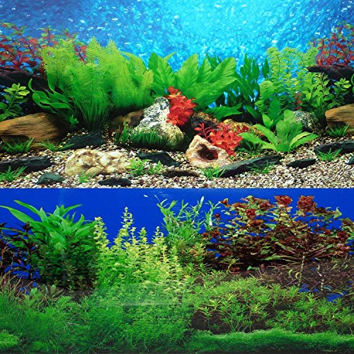 ELEBOX New 20' x 48' Fish Tank Background 2 Sided River Bed & Lake Background Aquarium