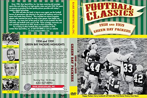1958 and 1959 Green Bay Packers Highlights DVD Max McGee Bart Starr Paul Hornung Jim Taylor + more