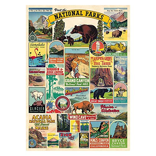 Cavallini Decorative Wrap Poster, National Parks, 20 x 28 inch Italian Archival Paper (WRAP/NP) Office