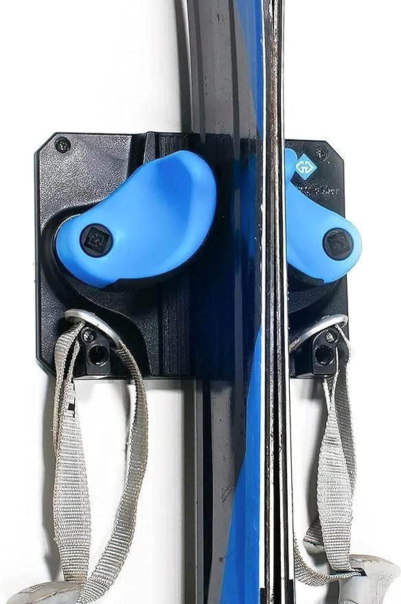 Gravity Grabber - Ultimate Wall Storage Rack for Skis and Snowboards | Damage-Free Storage | Fits Any Ski or Snowboard | (Cyan, 1)