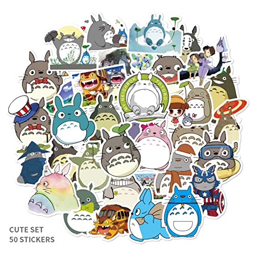 LTZSTONE 50pcs My Neighbor Totoro Stickers Decals for Laptops Water Bottles Toys and Gifts for Teens,Girls,Perfect for Laptop,Phone,Skateboard,Travel| Extra Durable Vinyl
