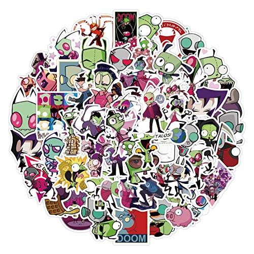50PCS Invader ZIM Cartoon Stickers Monster Invasion Stickers for Toy Decal Stickers for Water Bottle, Skateboard,Refrigerator,Hydro Flasks, Decal, Waterproof Vinyl Decal for Adults, Teens
