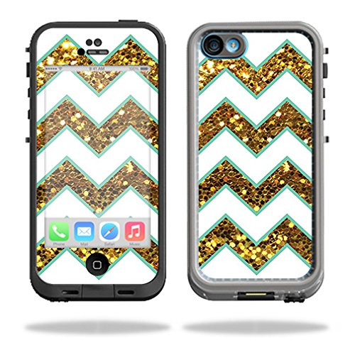 MightySkins Skin Compatible with LifeProof iPhone 5C Fre Case – Glitzy Chevron | Protective, Durable, and Unique Vinyl Decal wrap Cover | Easy to Apply, Remove, and Change Styles | Made in The USA