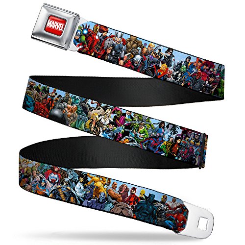 Buckle-Down Seatbelt Belt - Marvel Universe Heroes & Villains Portrait - 1.5' Wide - 24-38 Inches in Length