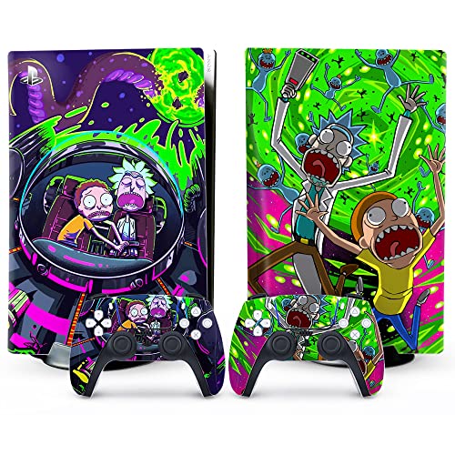 XSUID PS5 Skin - Disc Edition Anime Console and Controller Accessories Cover Skins PS5 Controller Skin Gift PS5 Skins for Console Full Set Green PS5 Skin