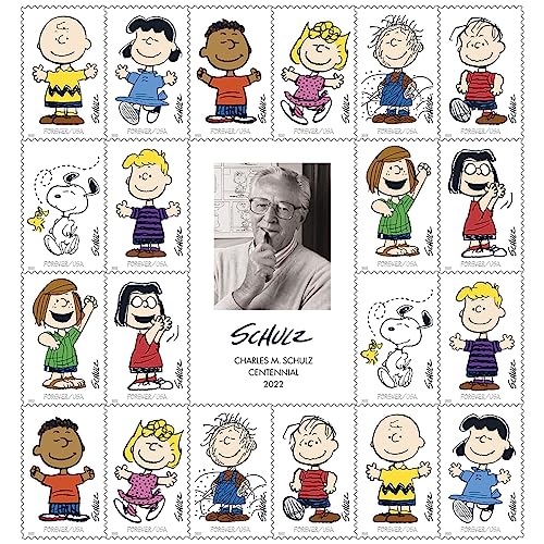 Sheet of 20 First Class Postage Stamps Made for Charles M. Schulz