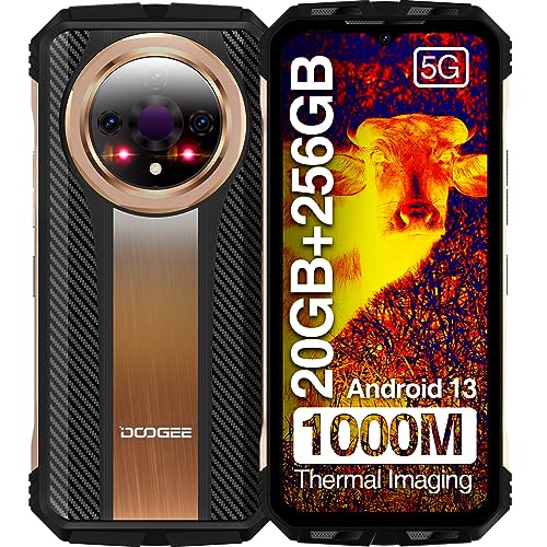 DOOGEE V31GT 5G Rugged Smartphone Unlocked,20GB+256GB Rugged Phone with Thermal Imaging Camera 1440*1080,10800mAh/66W,120Hz 6.6'FHD+,Dimensity 1080,Android 13,50MP Camera,IP68 Waterproof Phone,NFC/OTG