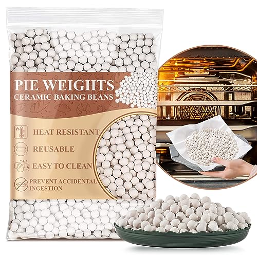 Sukh 1LB Pie Weights for Baking - Pie Crust Weights Ceramic Pie Weights Baking Weights Ceramic Weights Ceramic Beans for Baking Reusable Natural Ceramic Stoneware