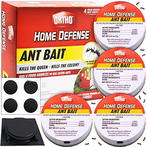 Ant Traps Indoor by Ortho Home Defense 4pk- Metallic & Adhesive Pet Friendly Ant Killer Indoor & Ant Killer Outdoor - Ant Trap