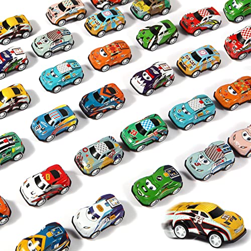 Aruytps 36PCS Mini Pull Back Cars for Kids Toddlers 3-5 4-8 Years Old, Race Cars Party Favors Bulk Vehicles Set, Classroom Prizes Box Pinata Fillers for Boys and Girls