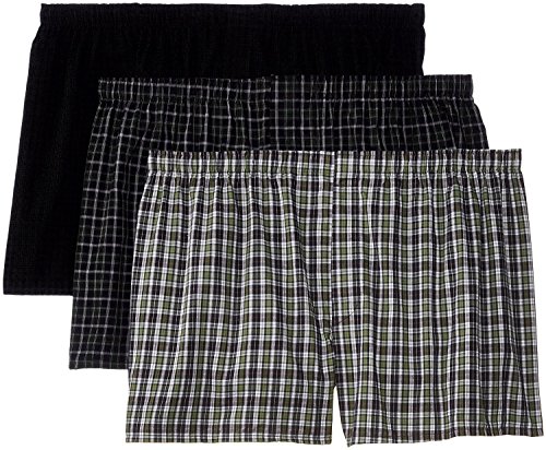Hanes Men's 3-Pack Woven Boxers-Big Sizes, Assorted, 4X-Large
