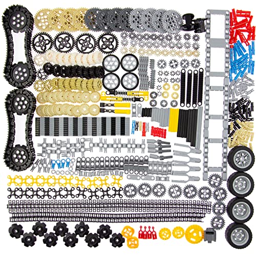844Pcs Pins-Gears-Axles Set Compatible with mainbrands-Technical-Parts, Latest differentials Chain Link Connector Joints Tank Track Car-Wheels-Tires Shock-Absorber Steering Shaft