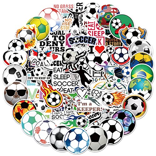 100PCS Soccer Stickers for Scrapbooking, Motivational Vinyl Waterproof Stickers for Water Bottles, Luggage, Teaching Incentives, Soccer Team Gifts for Kids, Teens and Adults