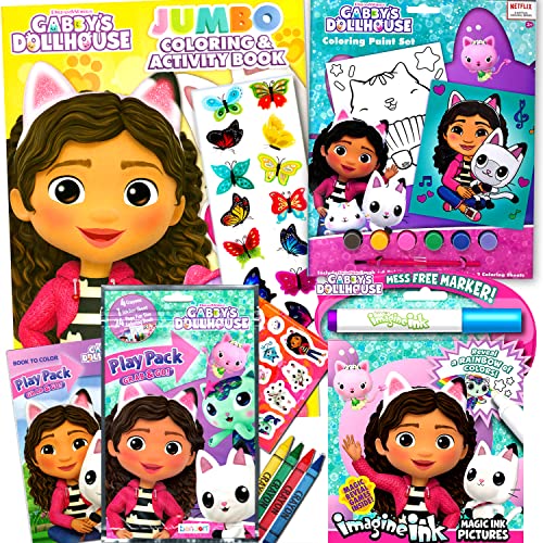 Gabby's Dollhouse Coloring and Activity Books Super Set Bundle with Imagine Ink Coloring Book, Play Pack, Stickers, and More