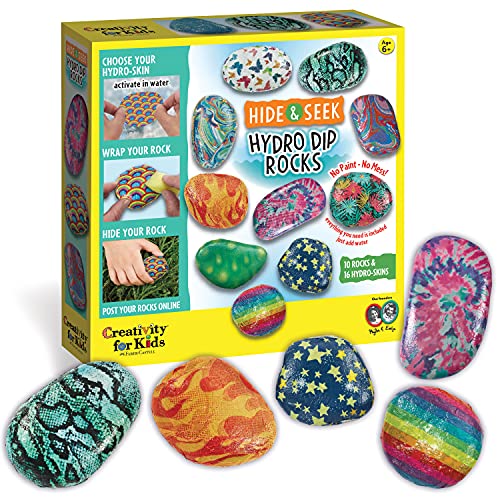 Creativity for Kids Hide and Seek Hydro Dip Rock Painting Kit - Arts and Crafts for Kids Activities, Small