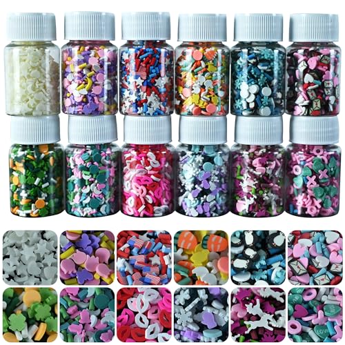 Fake Sprinkles 180g Polymer Clay Sprinkles Fake Candy Sprinkles Faux Sprinkles for Resin Slime Crafts Nail Art Slices Phone Case DIY Fake Cake Cupcake Ice Cream Shaker Card Project