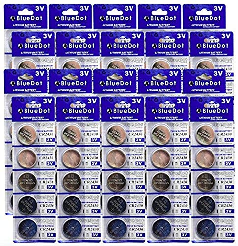 PKCELL 100 Quantity: CR2430 Button Coin Cell Batteries Lithium Metal Manganese Dioxide 3.0v in Retail Blister Pack Cards for Watches, flameless Candles, calculators, and More