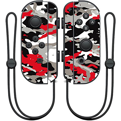 MightySkins Skin Compatible with Nintendo Joy-Con Controller wrap Cover Sticker Skins Red Camo