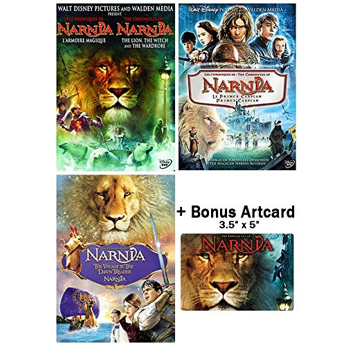 The Chronicles of Narnia: Complete Movie Trilogy DVD Collection (The Lion, the Witch and the Wardrobe / Prince Caspian / Voyage of the Dawn Treader) + Bonus Art Card