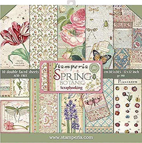 Stamperia Intl Scrapbooking Paper, Multi-Colored 10 Pack