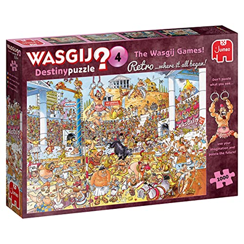 Jumbo, Wasgij, Retro Destiny 4 - The Wasgij Games!, Unique Jigsaw Puzzles for Adults, 1,000 Piece