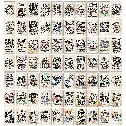 72Pcs Vintage Bible Verse Posters Wall Collage Kit - Old Retro Dictionary Art Print Aesthetic Pictures Motivational Affirmation Cards Inspirational Decor Gifts for Men Women - Postcard Size 4' x 6'