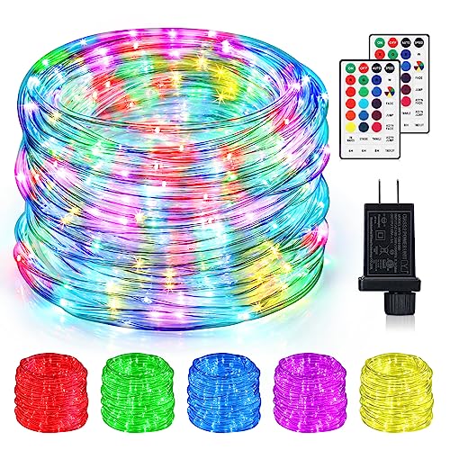SURLED 99Ft Rope Lights Outdoor, 16 Colors Outdoor String Light Plug in, 300 LEDs Waterproof Rope Light with Remotes for Bedroom Wedding Patio Party Garden Birthday Halloween Christmas
